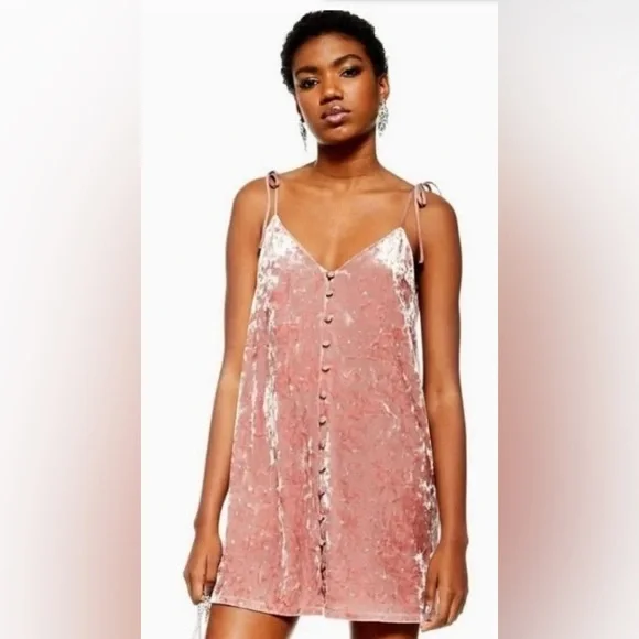 Topshop | Dresses | Topshop Pink Velvet Star Dress | Poshmark